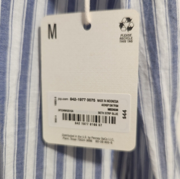 Blouse Blue And White Lightweight Women's Medium  a.n.a Brand - Picture 6 of 8